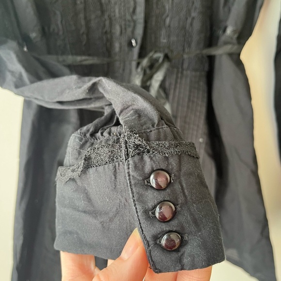 Gloria Vanderbilt witchcore gothic long sleeve button down shirt women’s medium - Picture 4 of 12